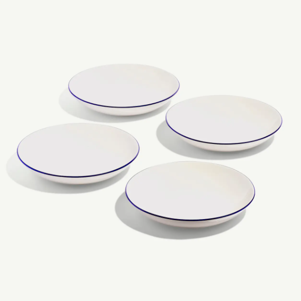 10&quot; Entree Bowl- Set of 4- Blue Rim