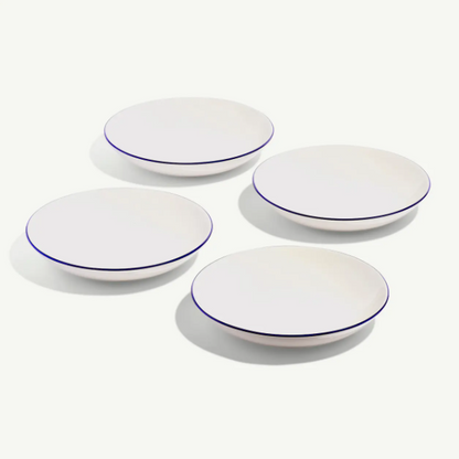 10&quot; Entree Bowl- Set of 4- Blue Rim