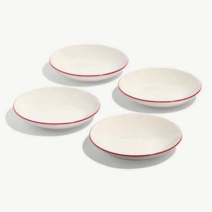 10&quot; Entree Bowl- Set of 4- Red Rim