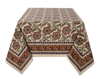 Elysian Block Print Table Cloth 90&quot;
