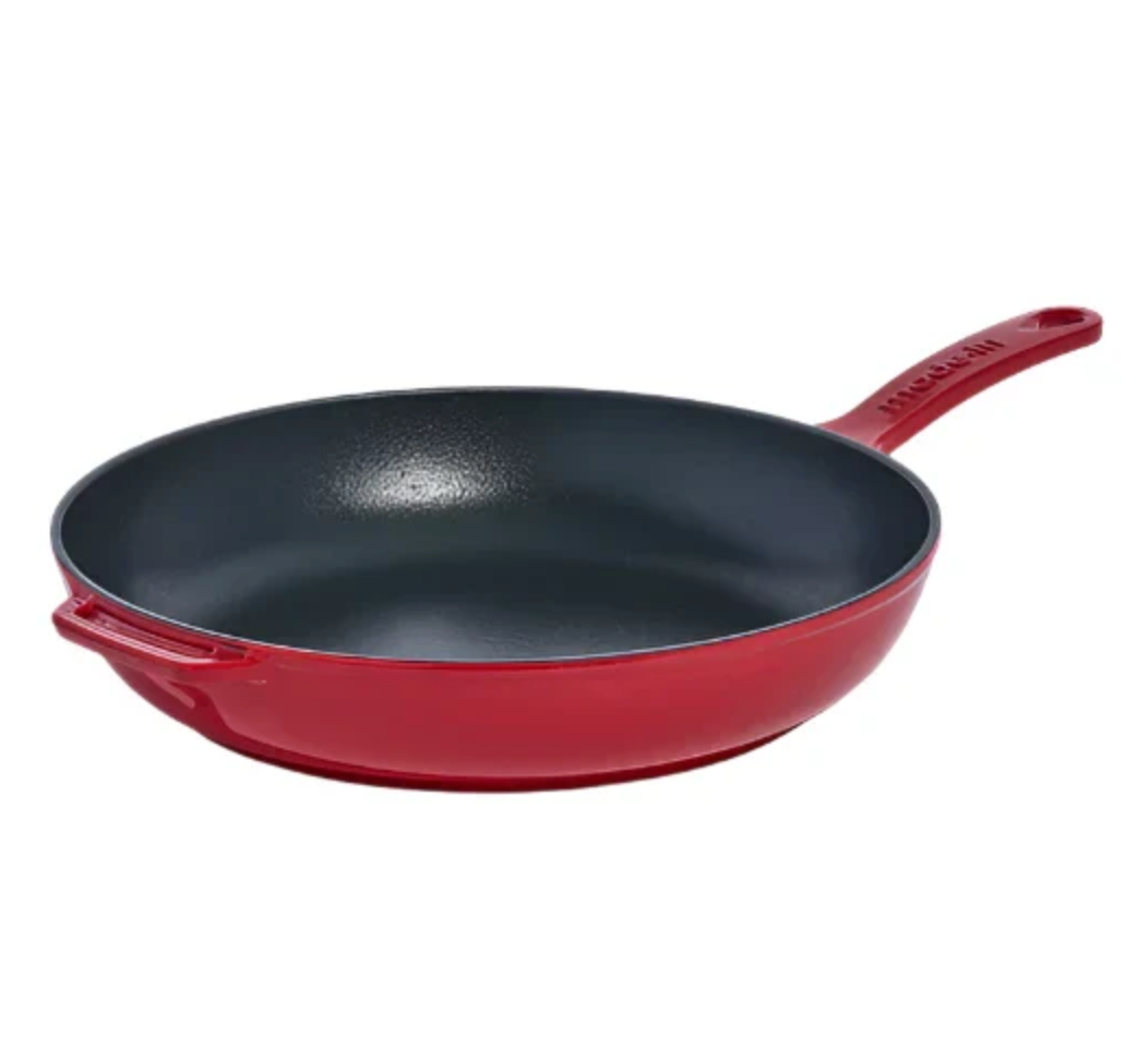 Enamel Cast Iron Skillet-Red