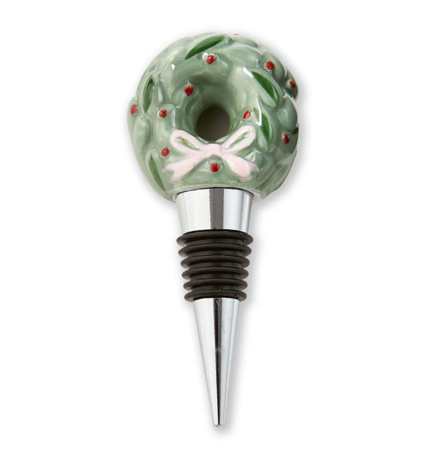 Very Merry Wreath Bottle Stopper