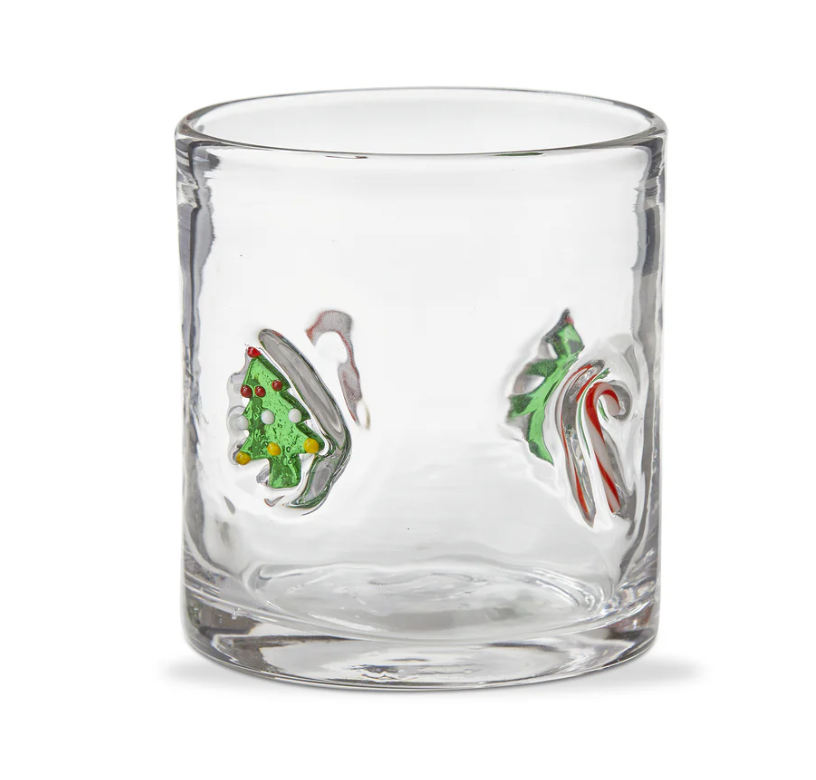 Christmas Tree &amp; Candy Cane Glass