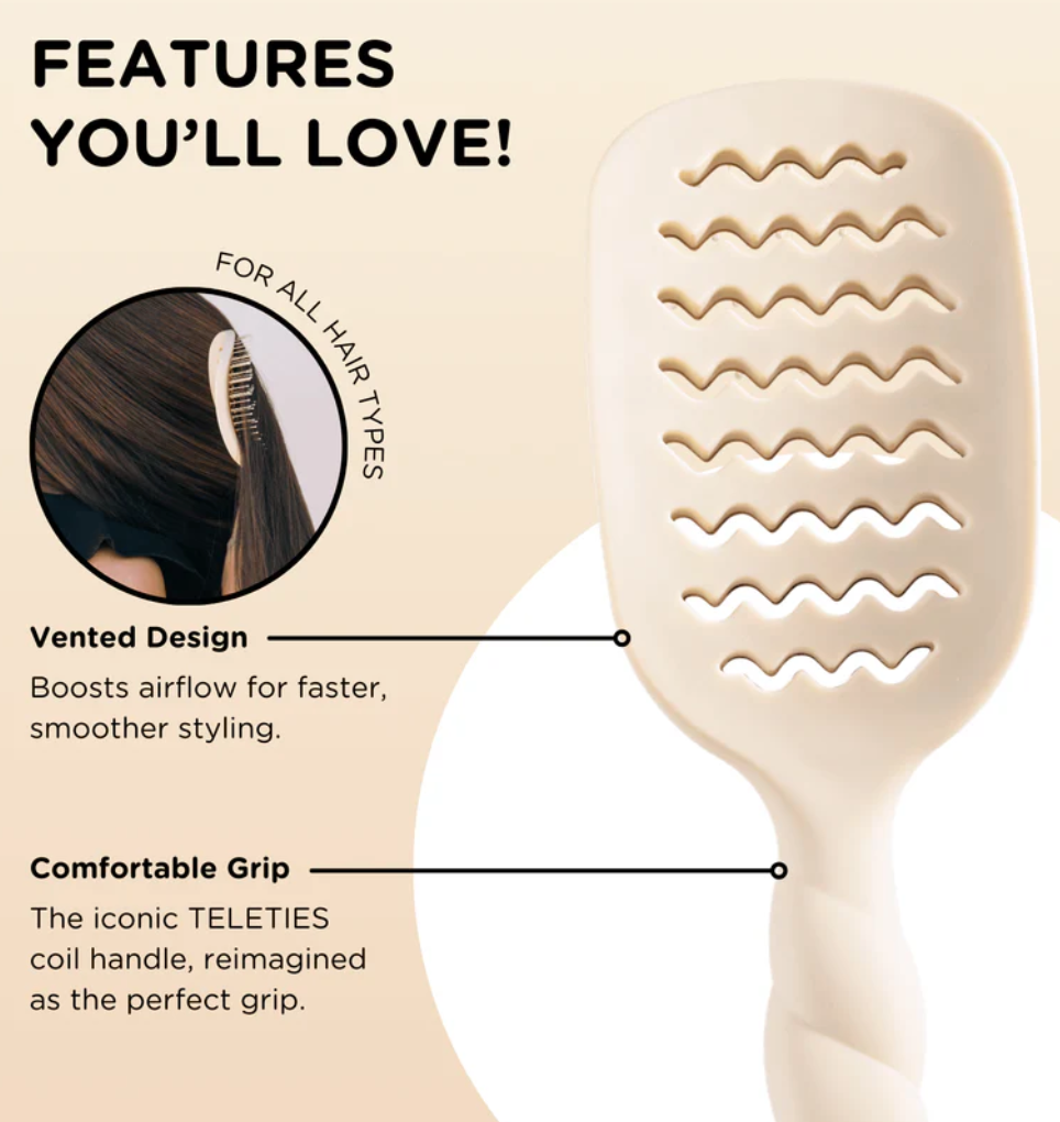 TELETIES- Tan Vent Hairbrush