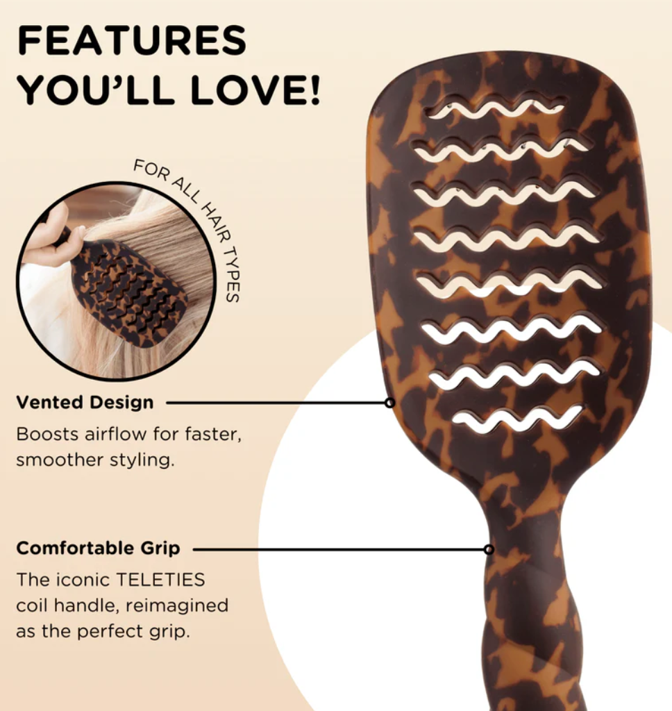 TELETIES- Tortoise Vent Hairbrush