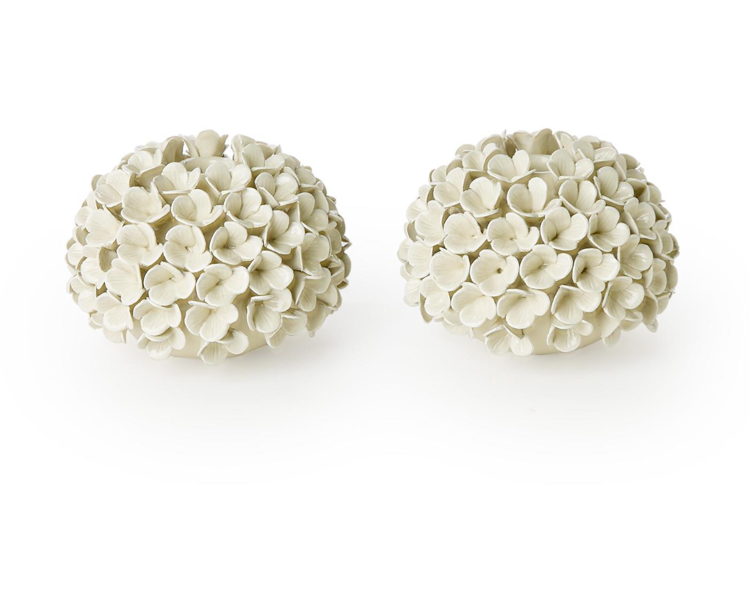 White Hydrangea Flower Vase/Taper Holder