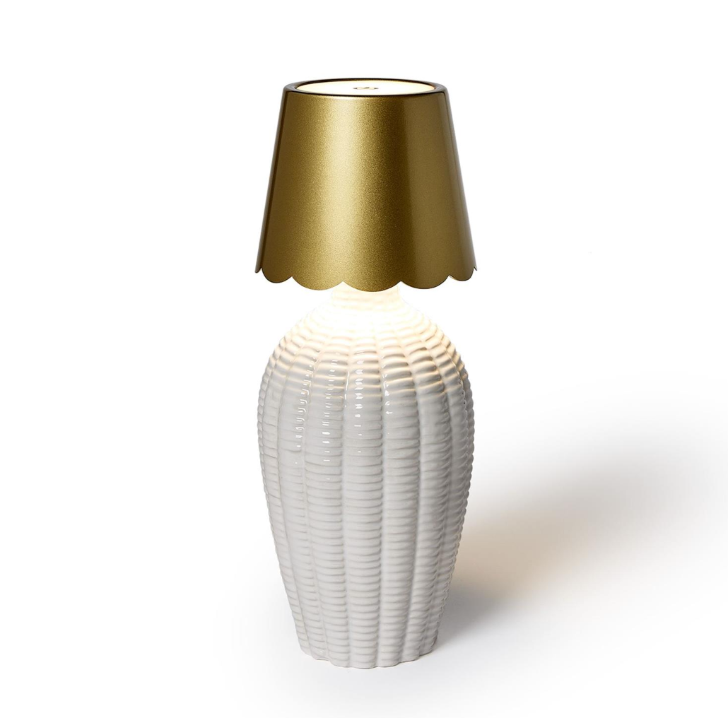 Cordless Scalloped Bottle Lamp