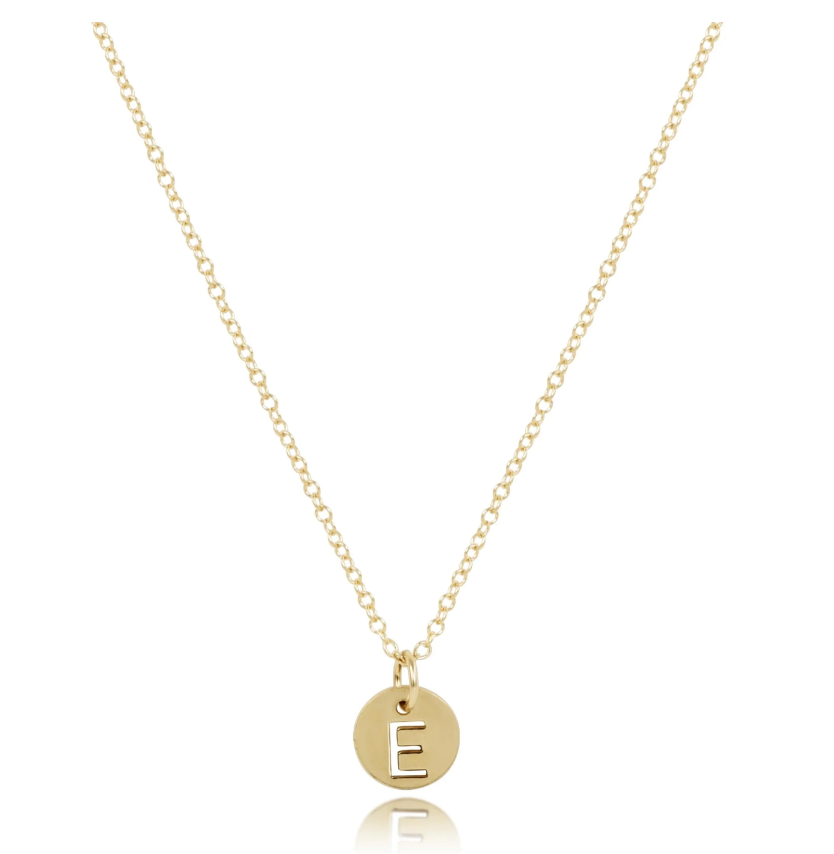 ENewton Gold Necklace Respect Initial Disc 16&quot;