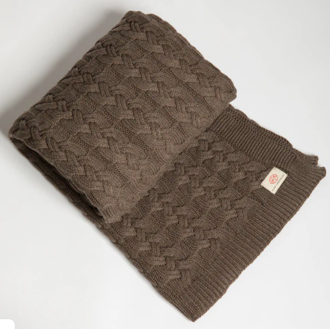 Double Cable Organic Cotton Throw Blanket