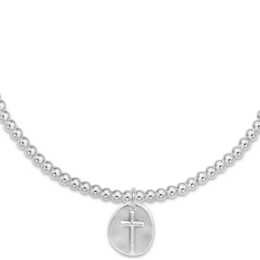 Silver Beaded 2mm Choker with Inspire Charm 15"