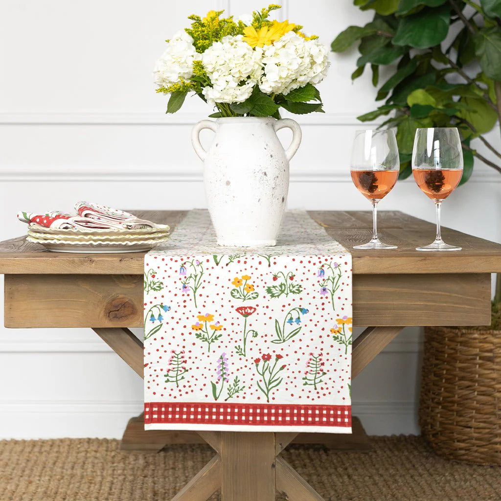 Botanical Garden Gingham Table Runner