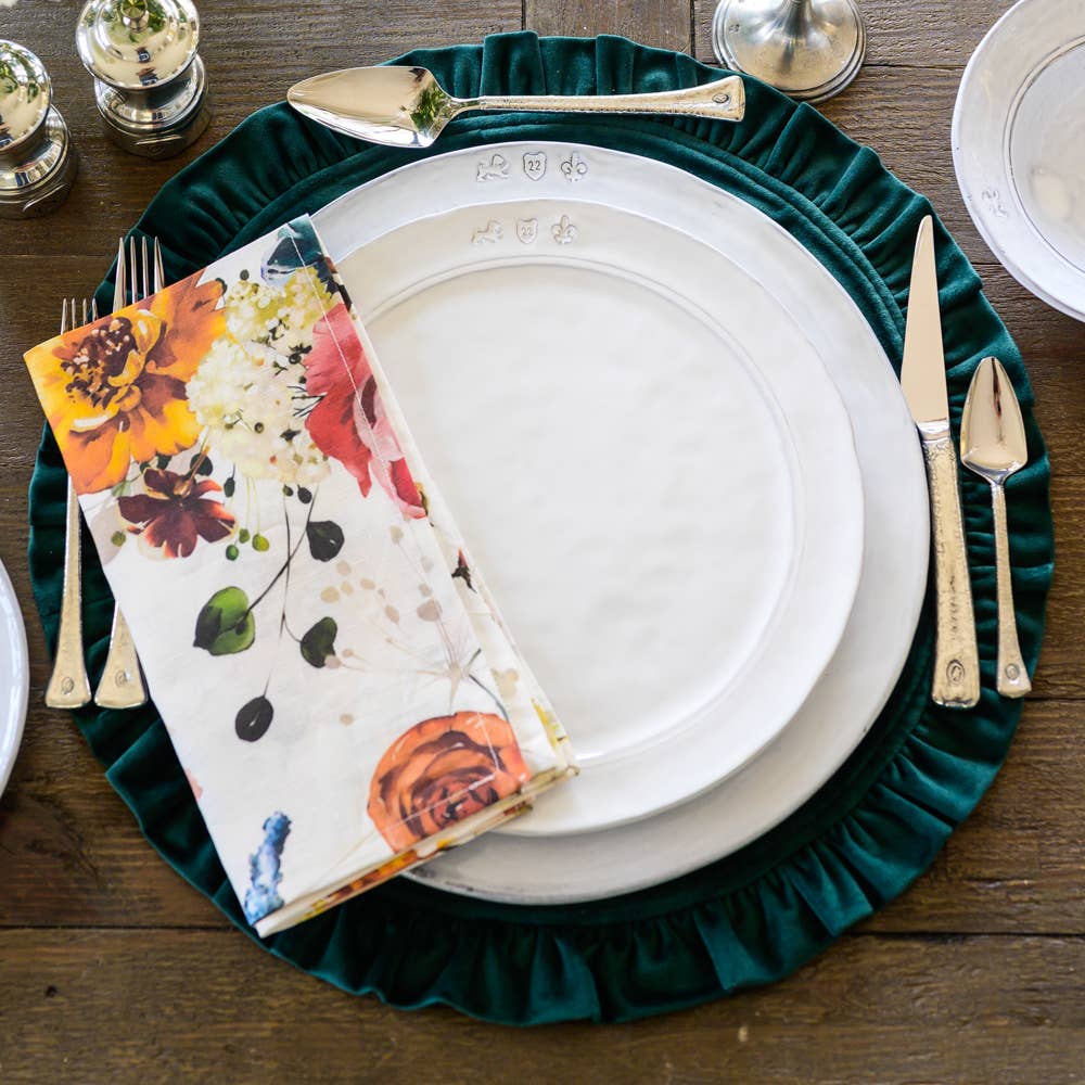 Round Ruffle Velvet Placemat