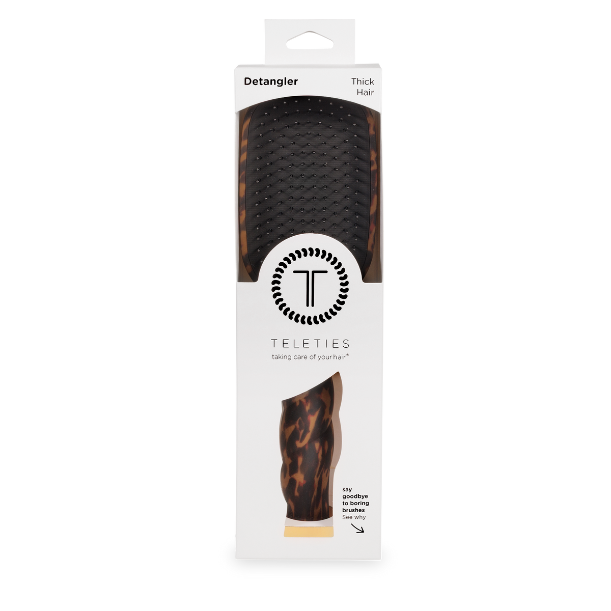 TELETIES - Detangler Brush |Tortoise| Thick