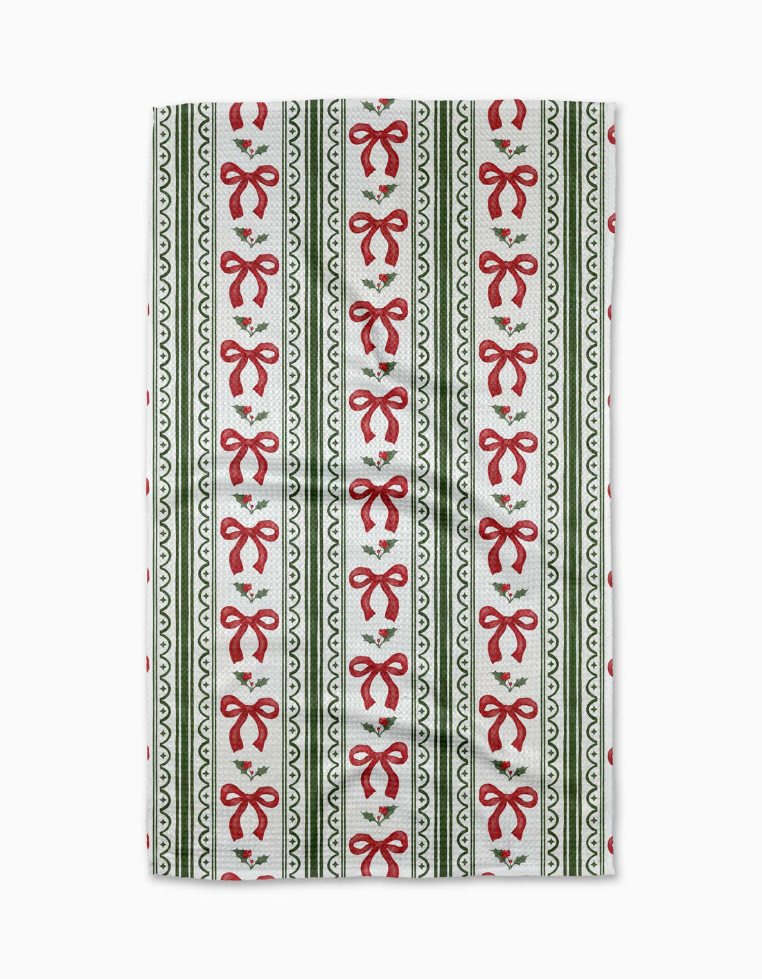 Geometry - Christmas Bow Stripe Tea Towel
