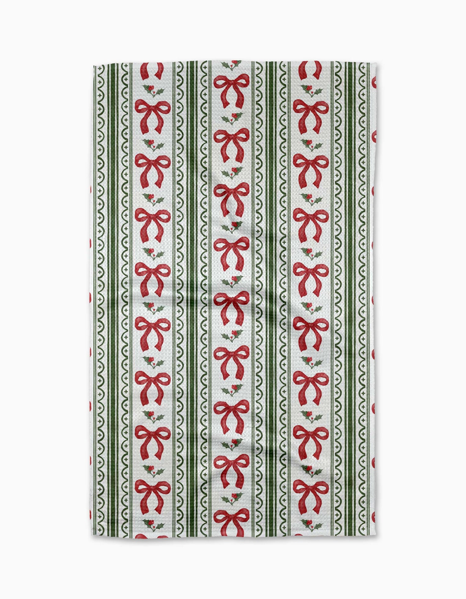 Geometry - Christmas Bow Stripe Tea Towel