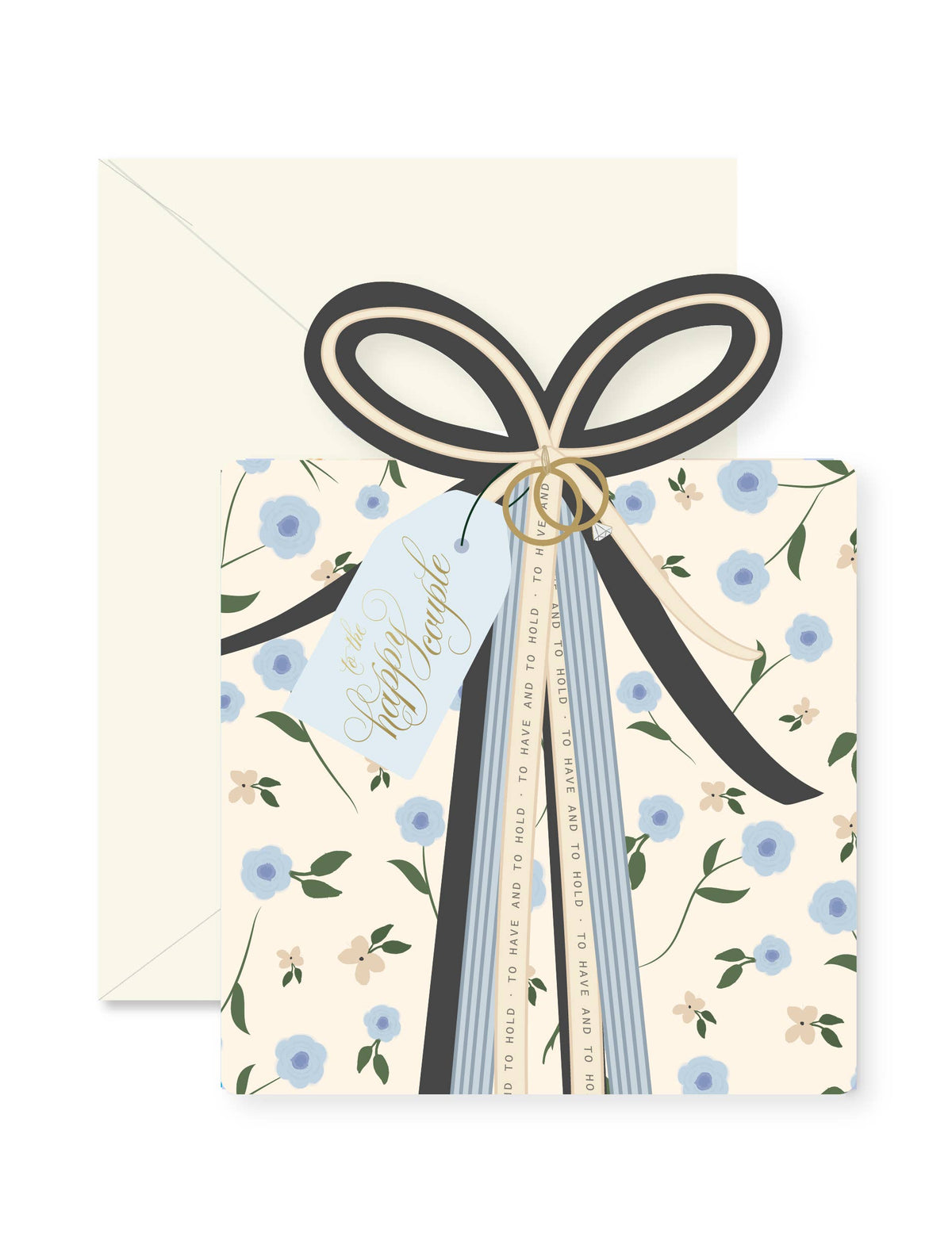 Wedding Gift Blue Die-Cut Greeting Card