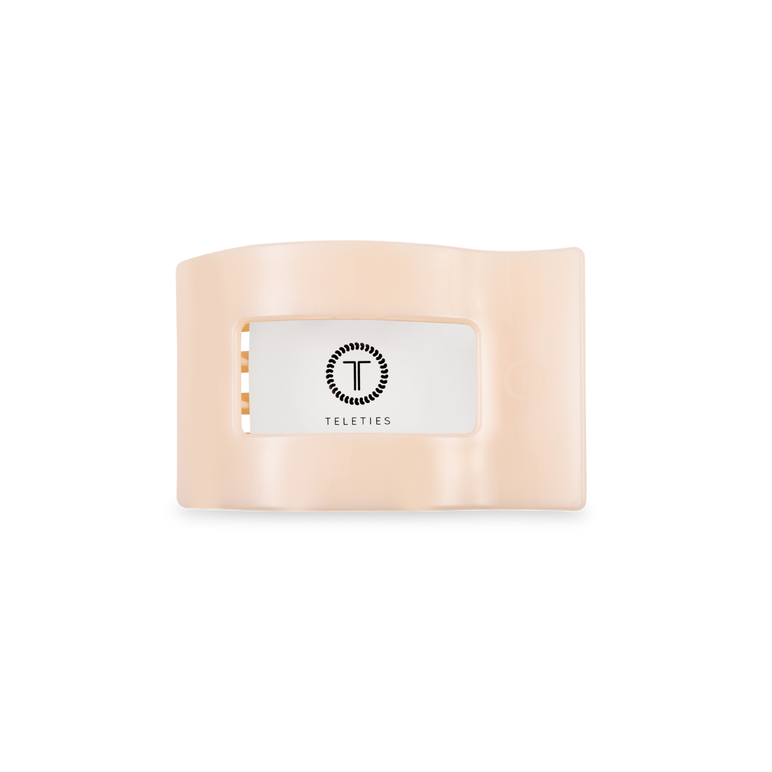 TELETIES - Flat Rectangle Hair Clip | Small | Almond Beige