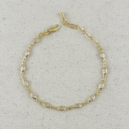 GoldFi - 18k Gold Filled Ellipse Bezel CZ Bracelet