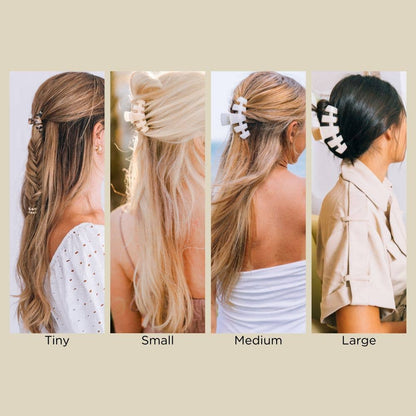 TELETIES - Classic Hair Clip | Small | Coconut White