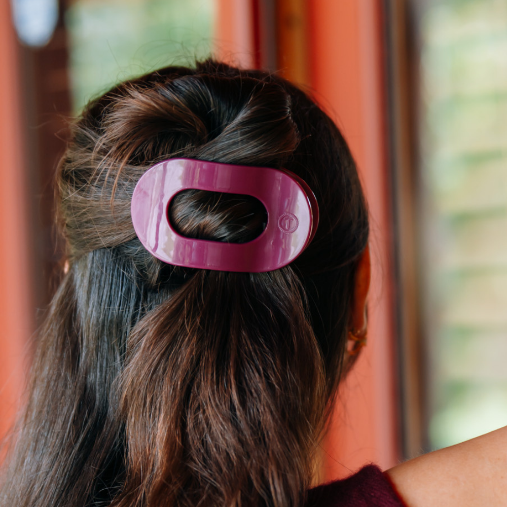 TELETIES - Mulberry Medium Flat Round Hair Clip