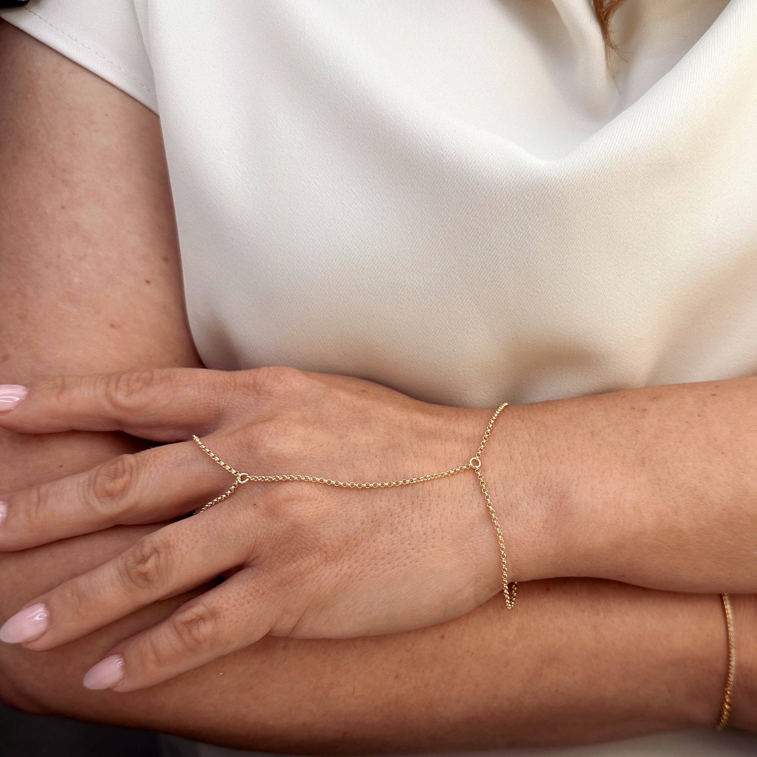 GoldFi - 18k Gold Filled Plain Rolo Link Hand Chain