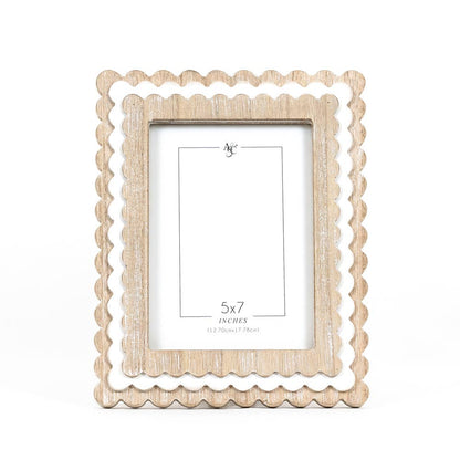 Adams &amp; Co. Wood Photo Frame Scallop 5x7