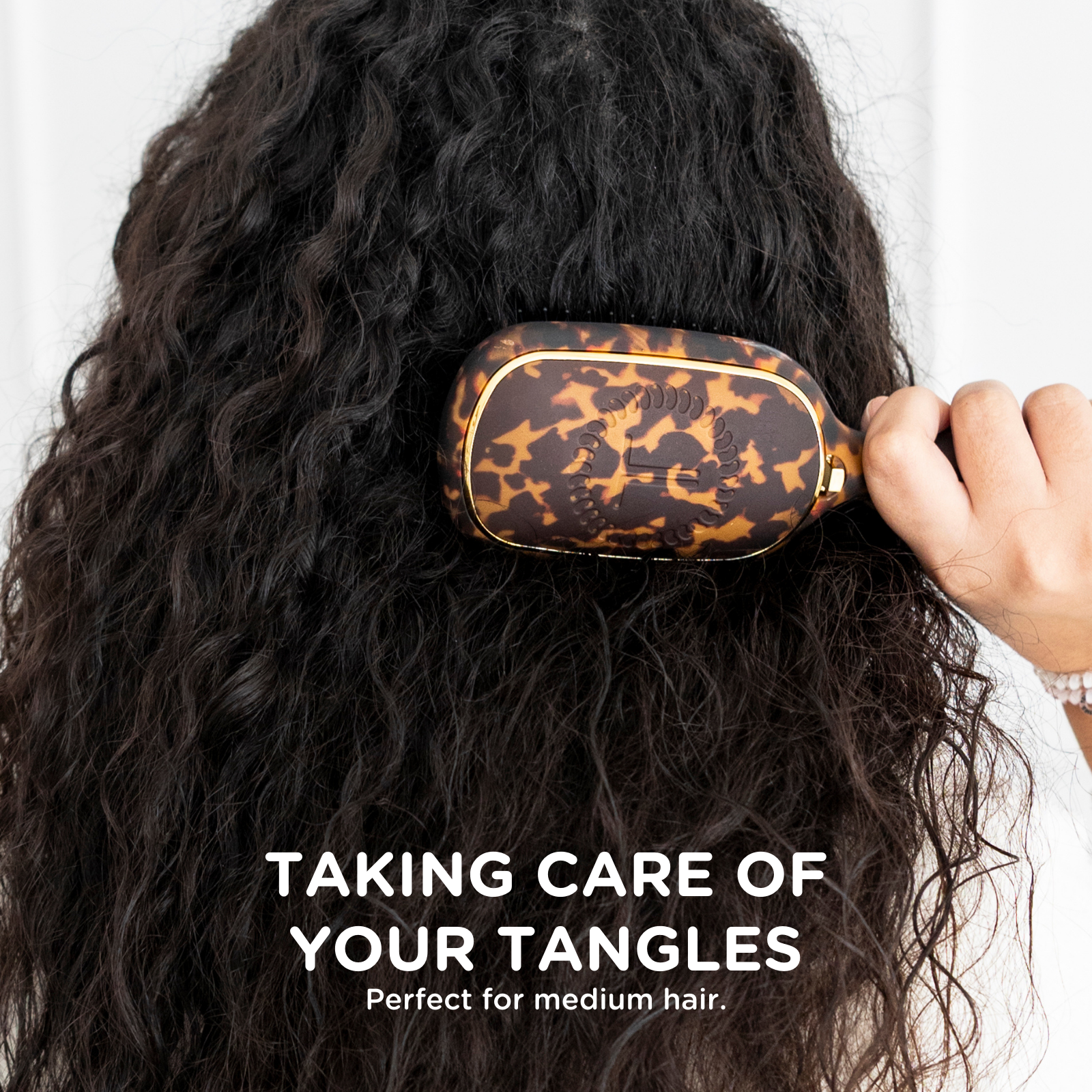 TELETIES - Detangler Hair Brush for Medium Hair - Tortoise