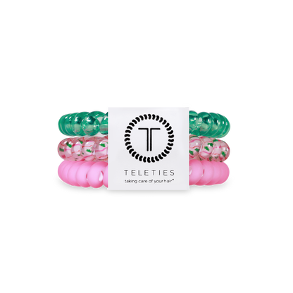 TELETIES - Spiral Hair Coils | Small | Merry Pinkmas Hair Ties