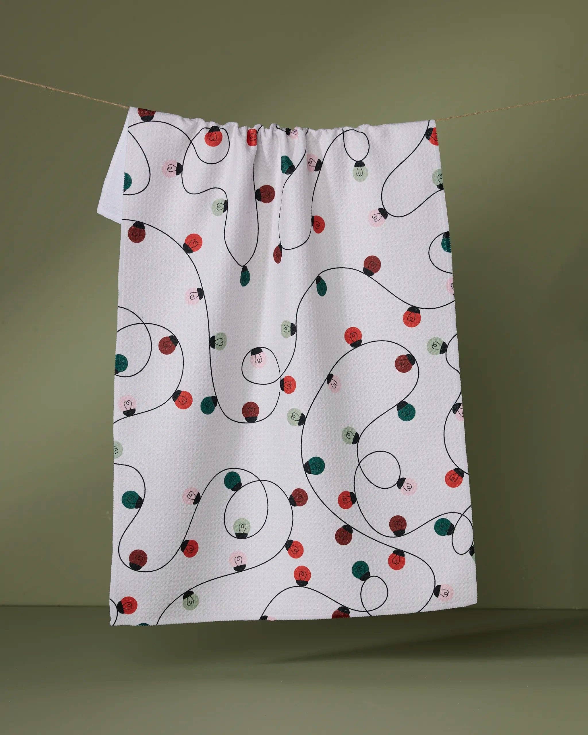 Geometry - Holiday Lights Tea Towel