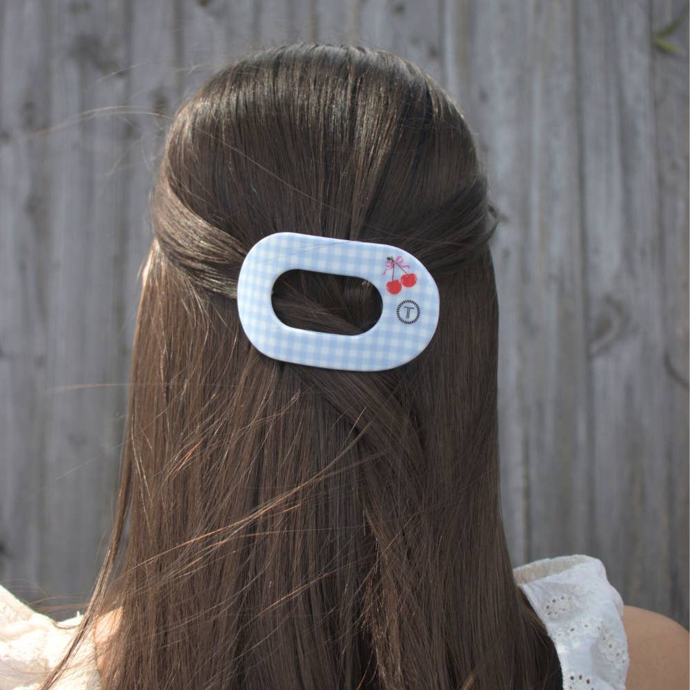 TELETIES - Flat Round Hair Clip | Small | Basket of Cherries