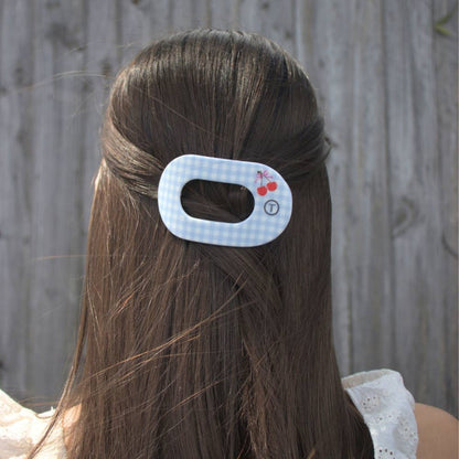 TELETIES - Flat Round Hair Clip | Small | Basket of Cherries