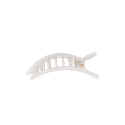 TELETIES - Flat Rectangle Hair Clip | Small | Coconut White