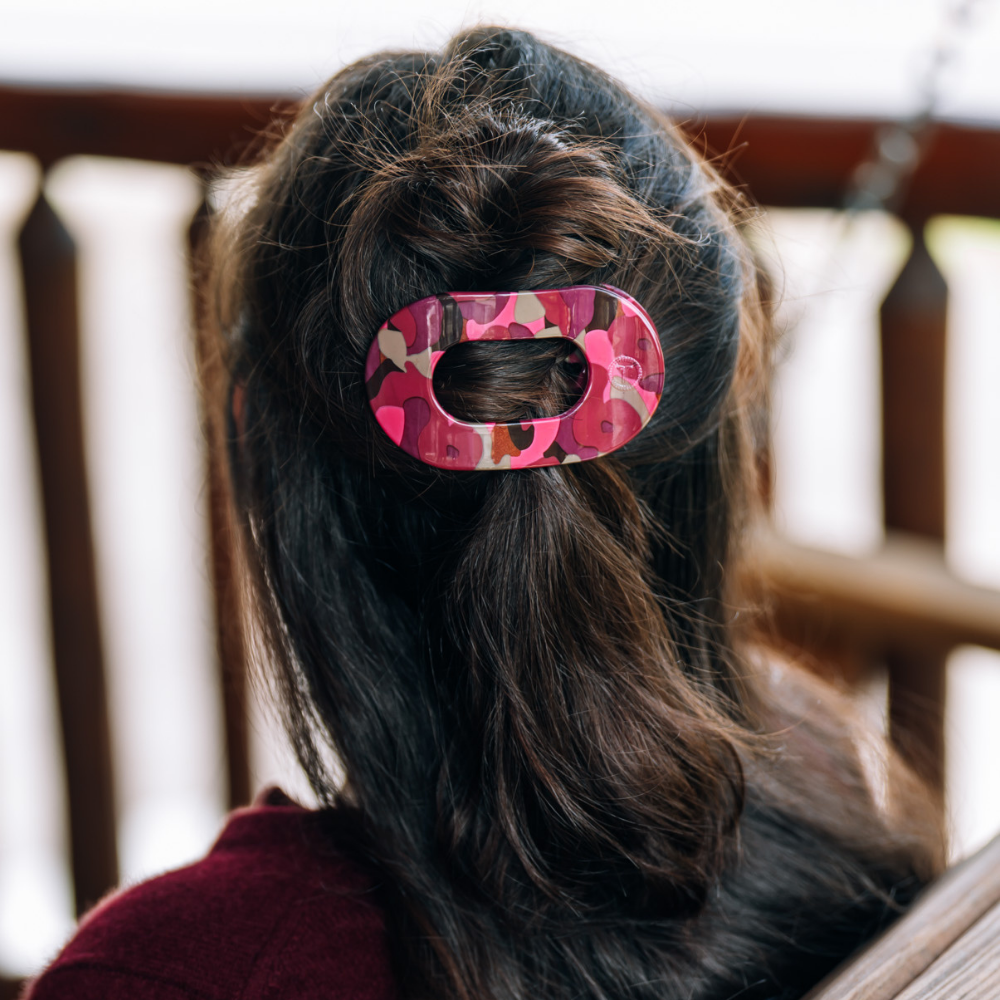 TELETIES - Garden Glam Medium Flat Round Hair Clip