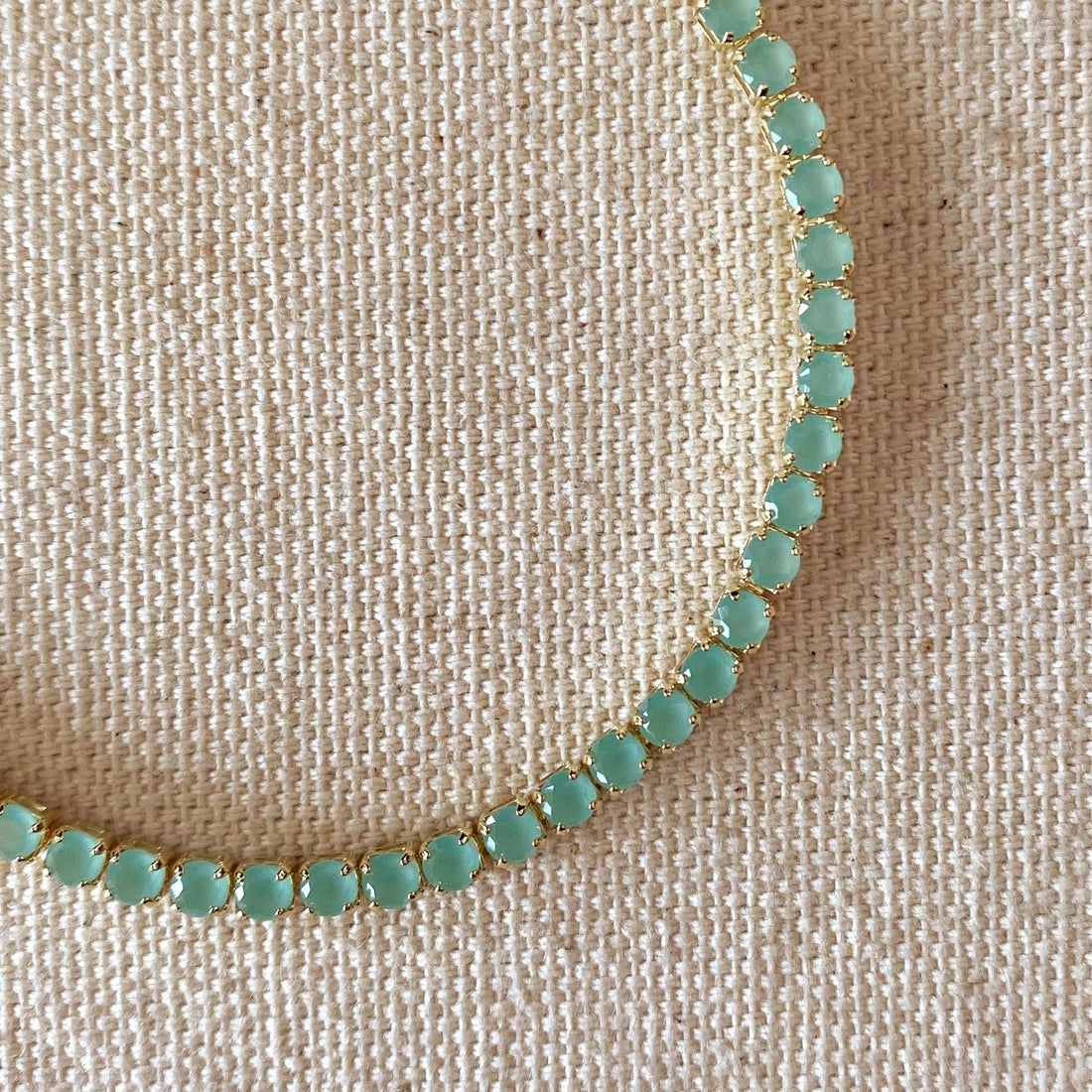 GoldFi - 18k Gold Filled 3mm Cubic Zirconia Mint Bracelet