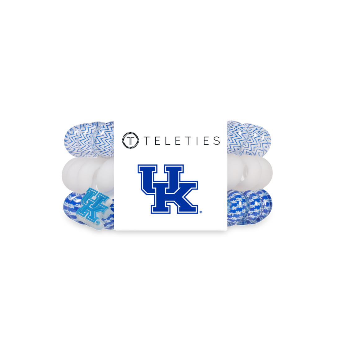 TELETIES - Spiral Hair Coils | Large | Go Big Blue! Hair Ties