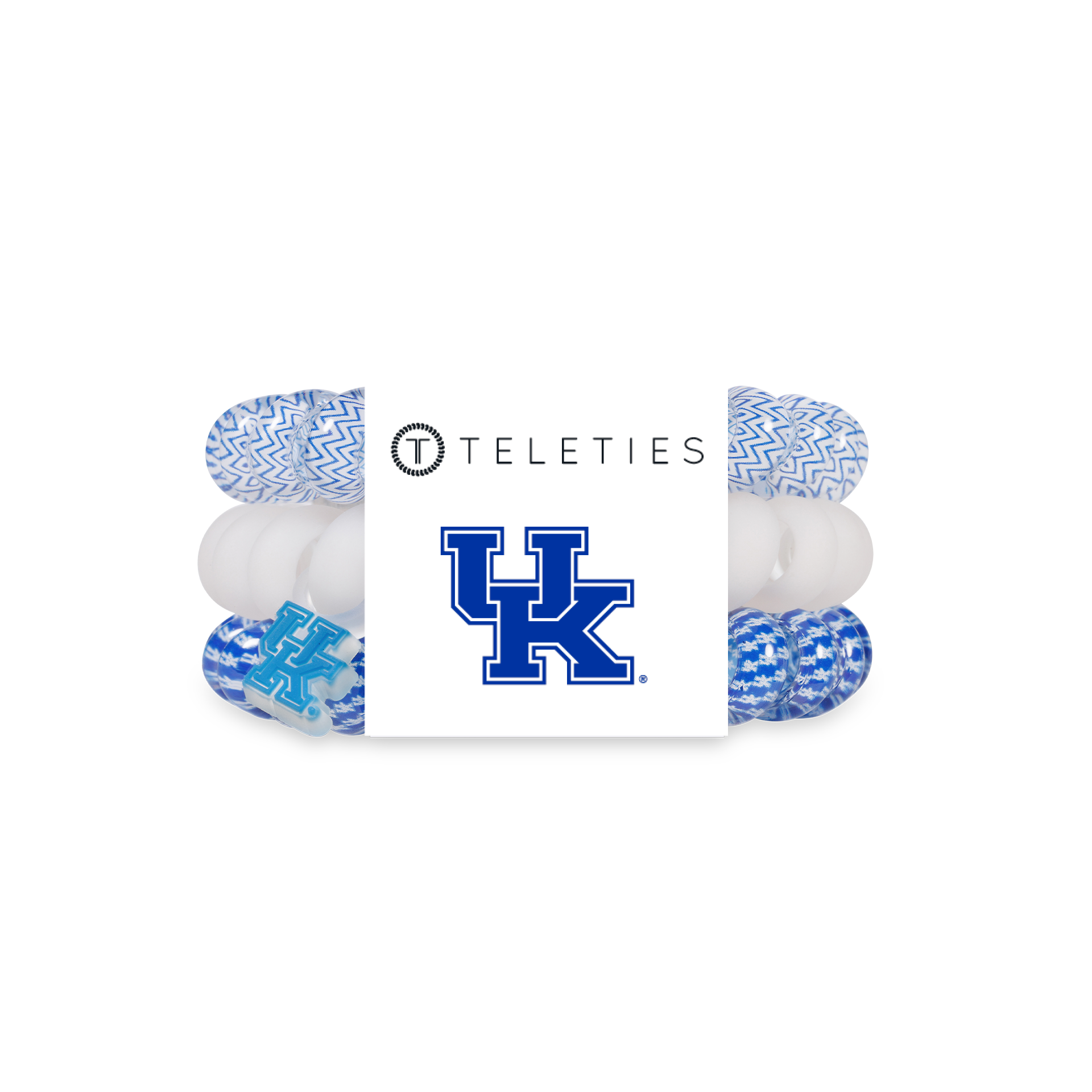 TELETIES - Spiral Hair Coils | Large | Go Big Blue! Hair Ties