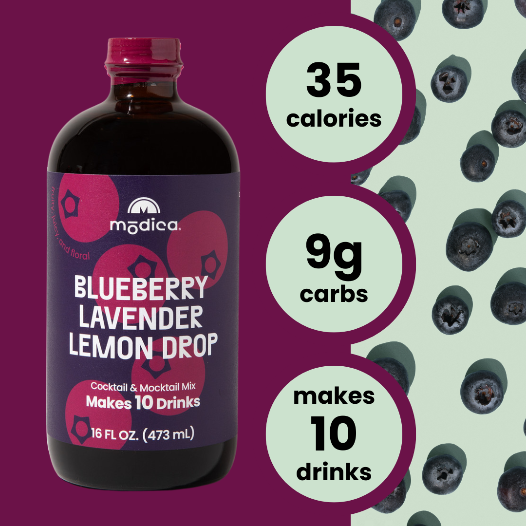Modica Cocktail &amp; Mocktail Mixers - Blueberry Lavender Lemon Drop Cocktail &amp; Mocktail Mix + Kit
