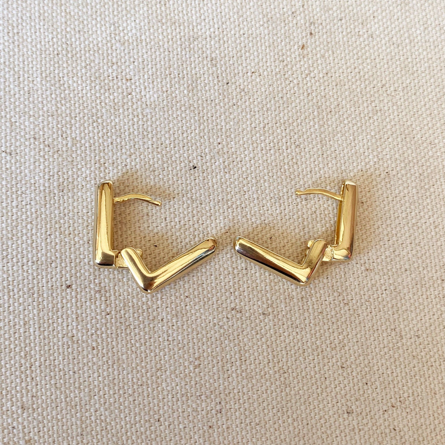 GoldFi - 18k Gold Filled Rectangle Shaped Hoop Earrings