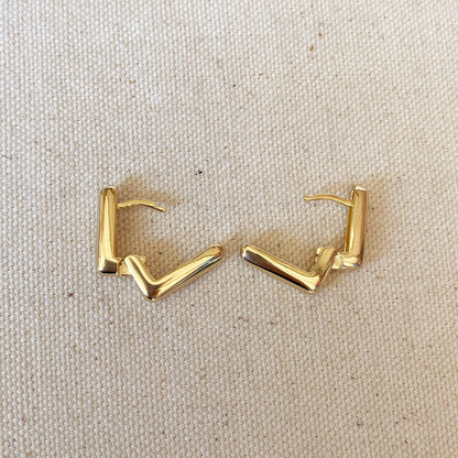 GoldFi - 18k Gold Filled Rectangle Shaped Hoop Earrings