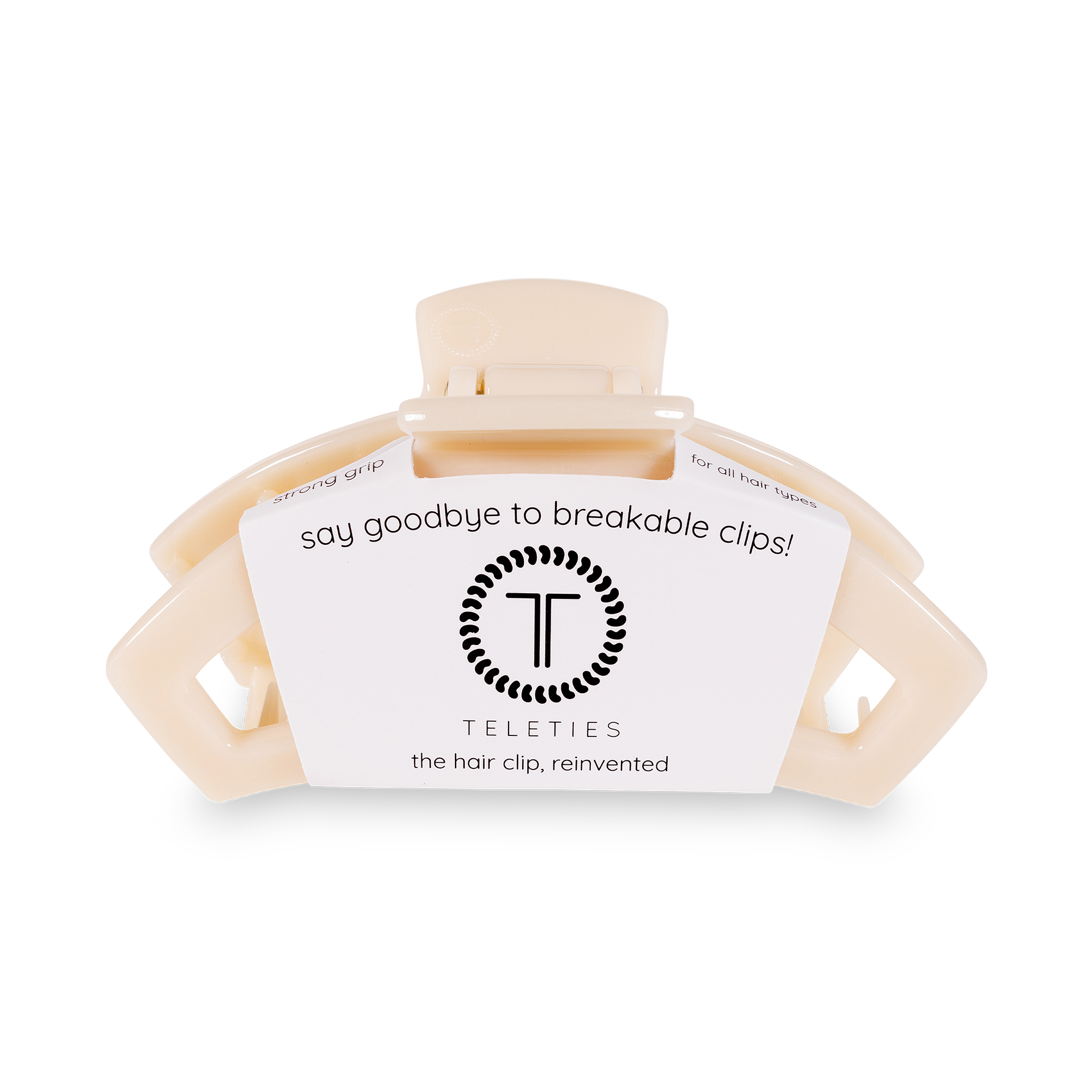 TELETIES - Open Hair Clip | Small | Almond Beige