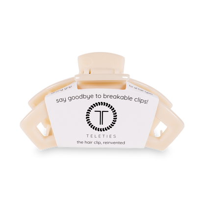 TELETIES - Open Hair Clip | Small | Almond Beige