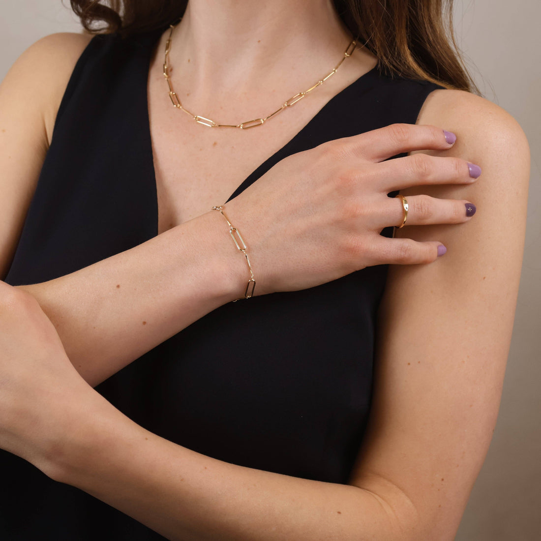 GoldFi - 18k Gold Filled Paperclip &amp; Straw Bracelet