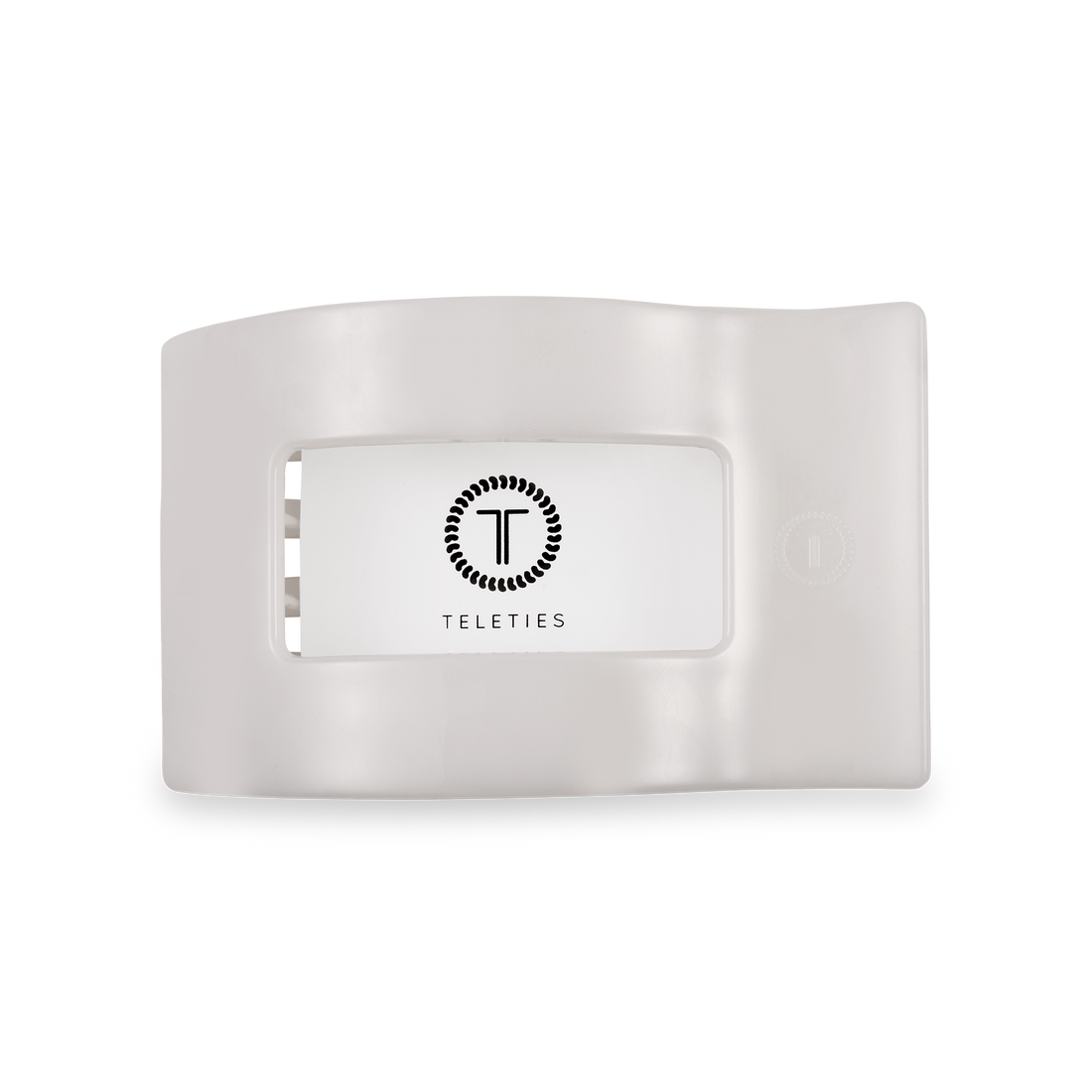 TELETIES - Flat Rectangle Hair Clip | Medium | Coconut White