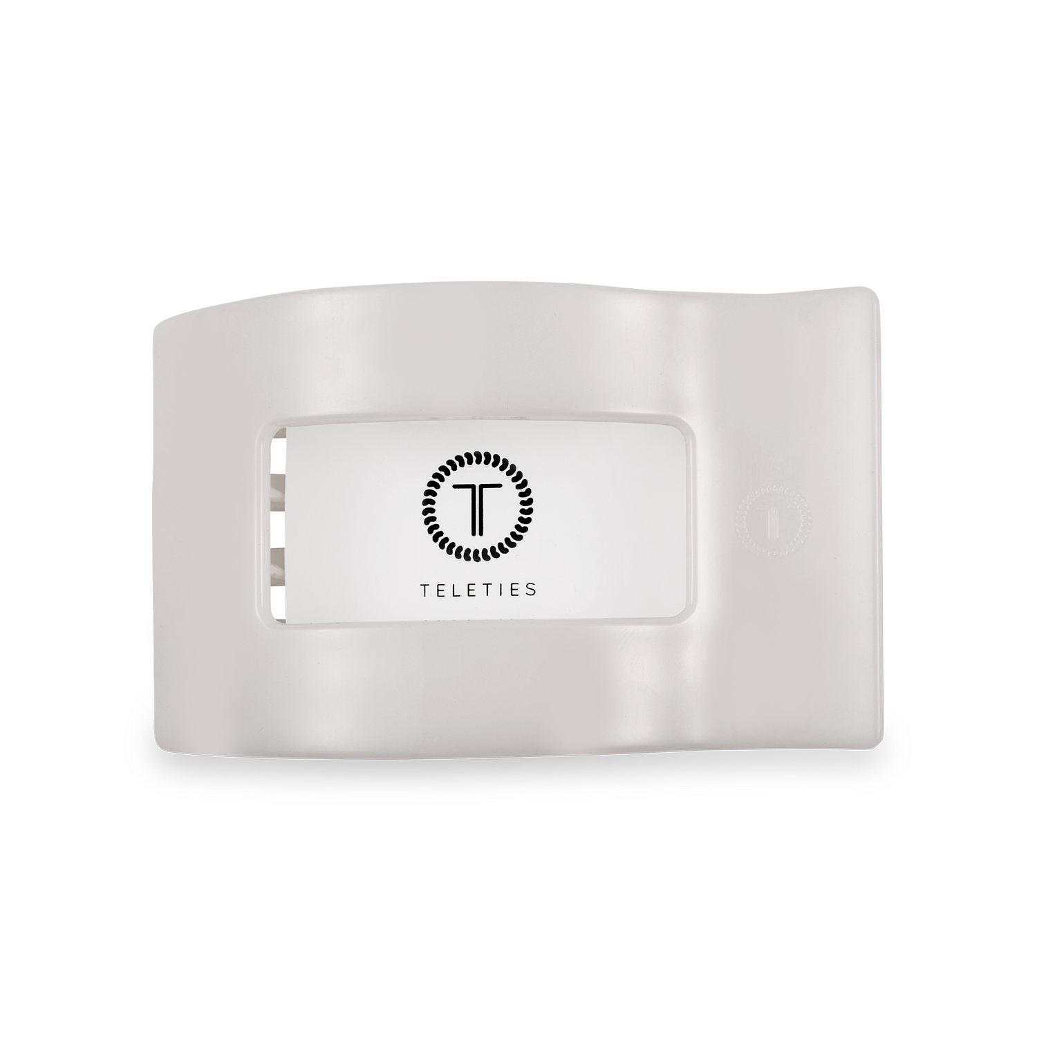 TELETIES - Flat Rectangle Hair Clip | Medium | Coconut White