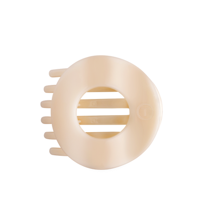 TELETIES - Almond Beige | Large | Flat Circle Hair Clip