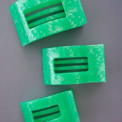 TELETIES - Flat Rectangle Hair Clip | Small | Spring Splash