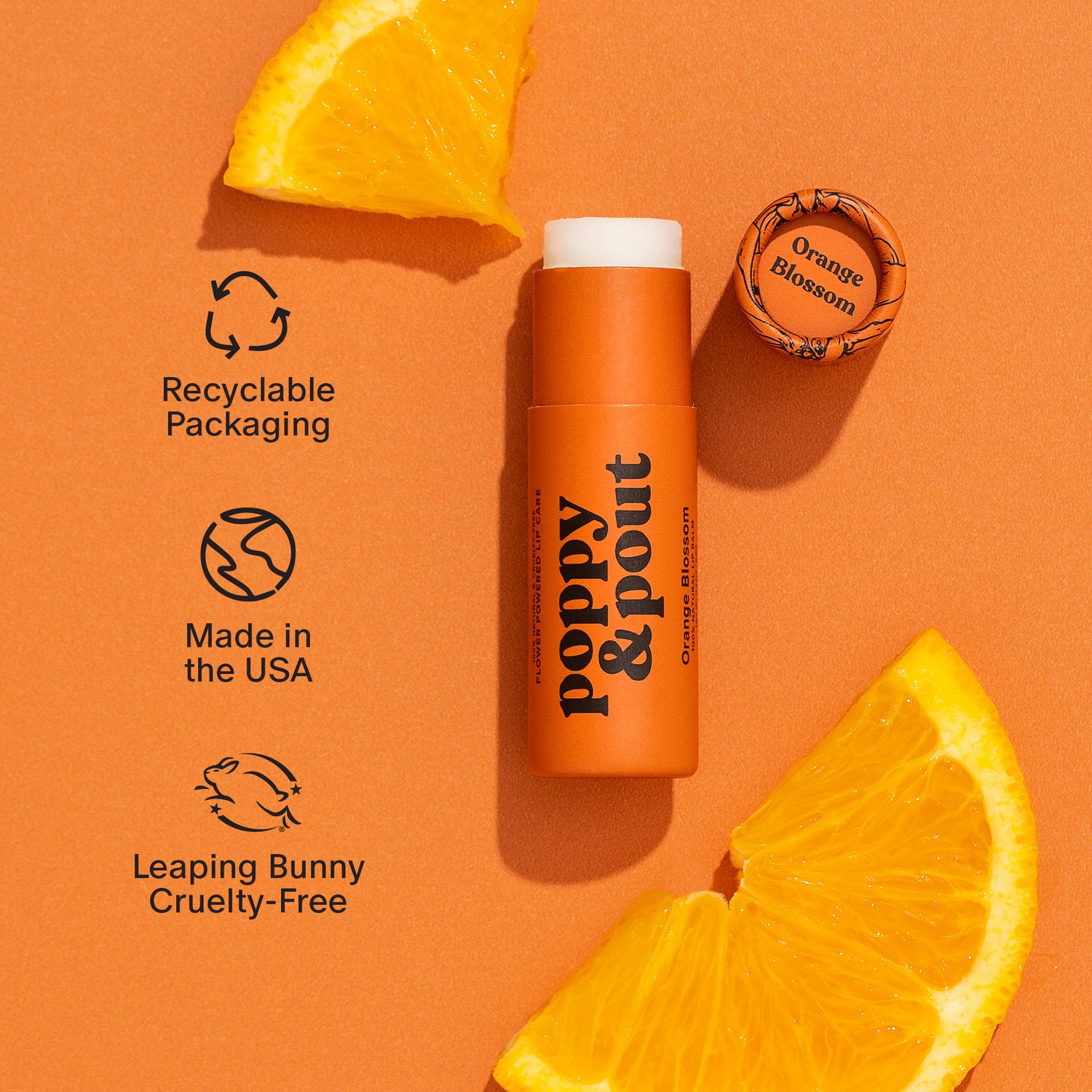 Poppy &amp; Pout - Lip Balm, Orange Blossom