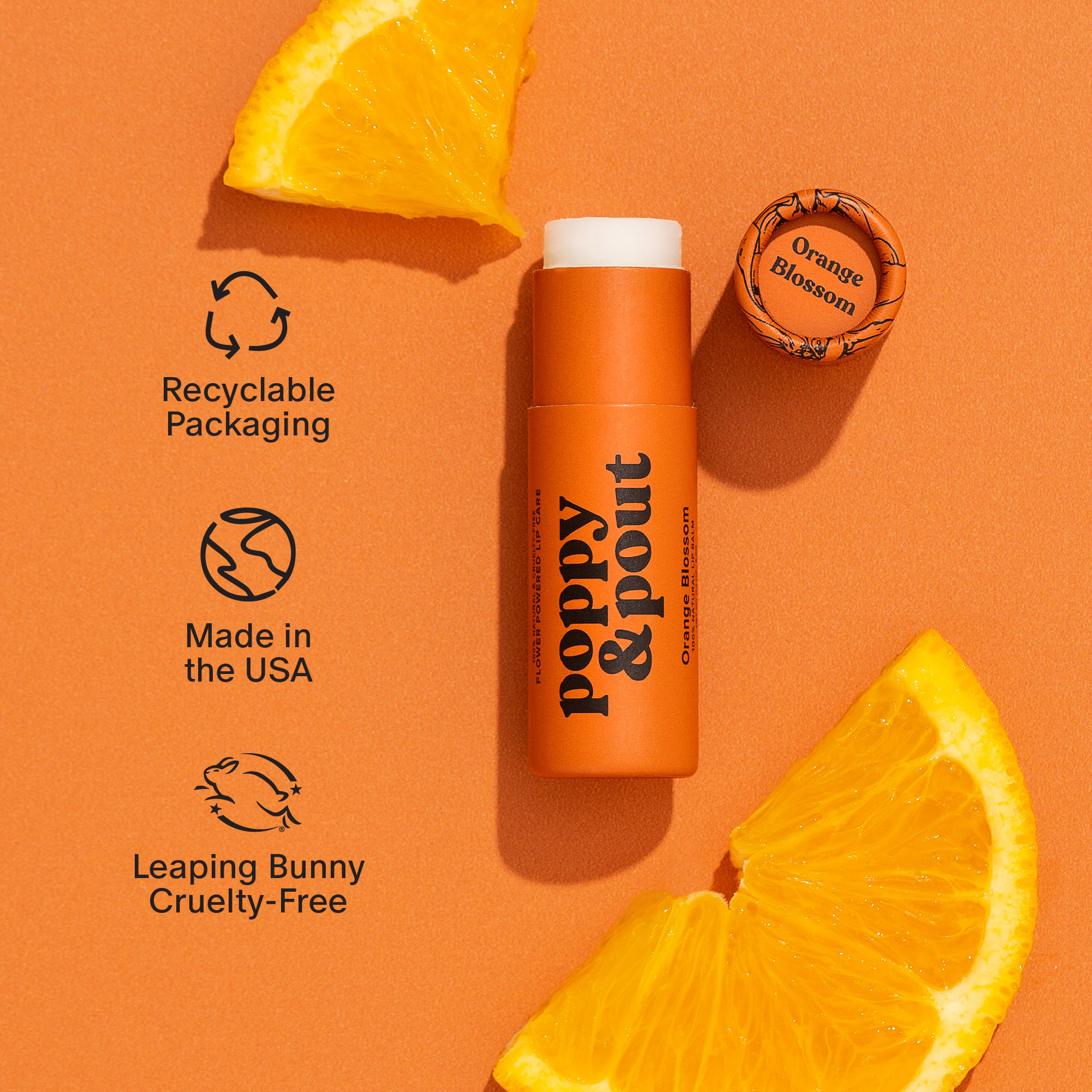 Poppy &amp; Pout - Lip Balm, Orange Blossom