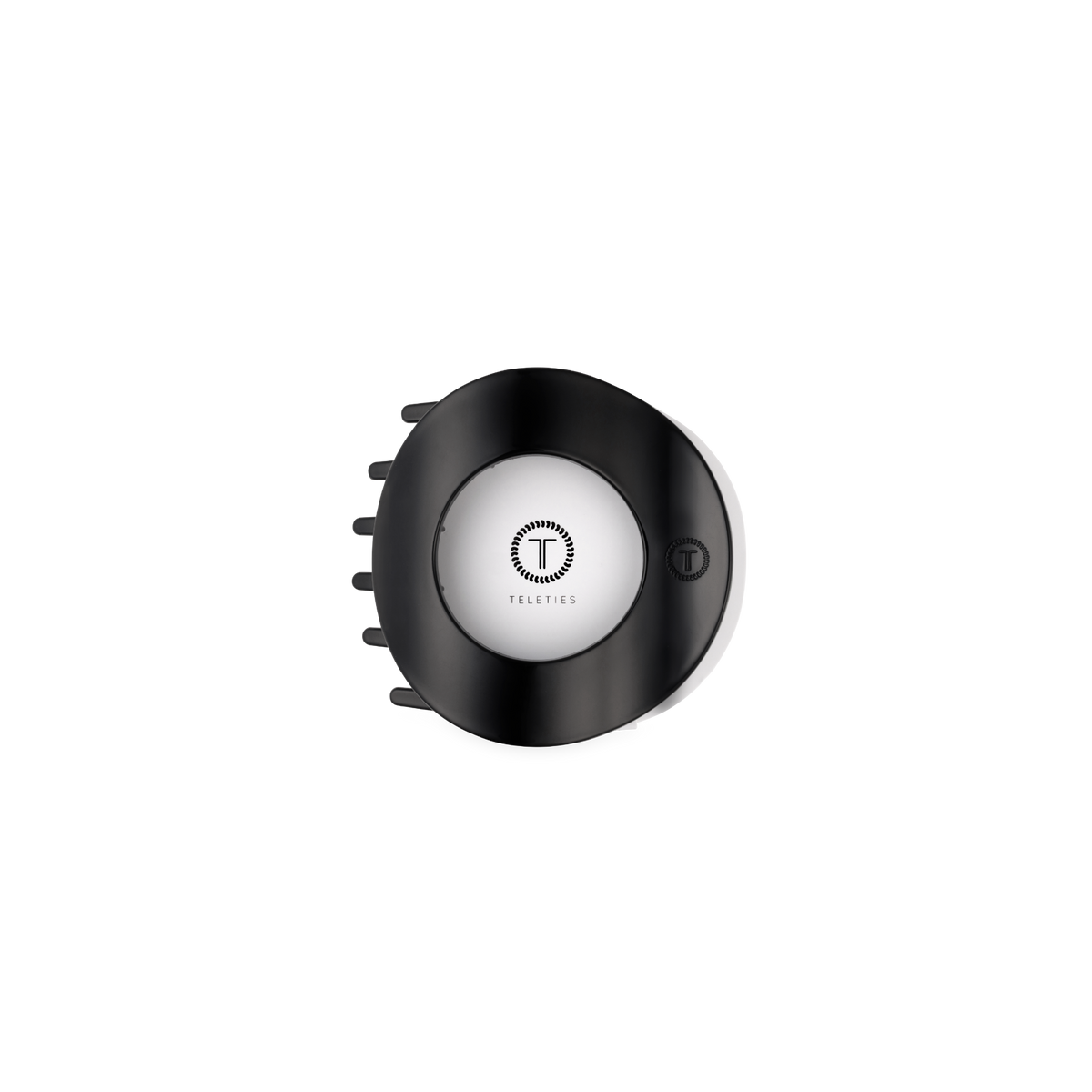 TELETIES - Jet Black | Small | Flat Circle Hair Clip