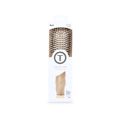 TELETIES - Boar Bristle Hair Brush | Tan